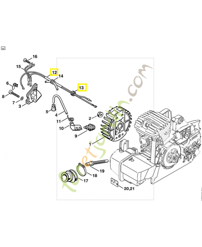 Faisceau câbles 029/039 1127-440-3001. Pièce de rechange Sithl / Vicking