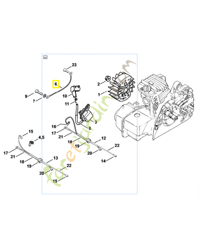 Câble de masse 1123-440-2200. Pièce de rechange Sithl / Vicking