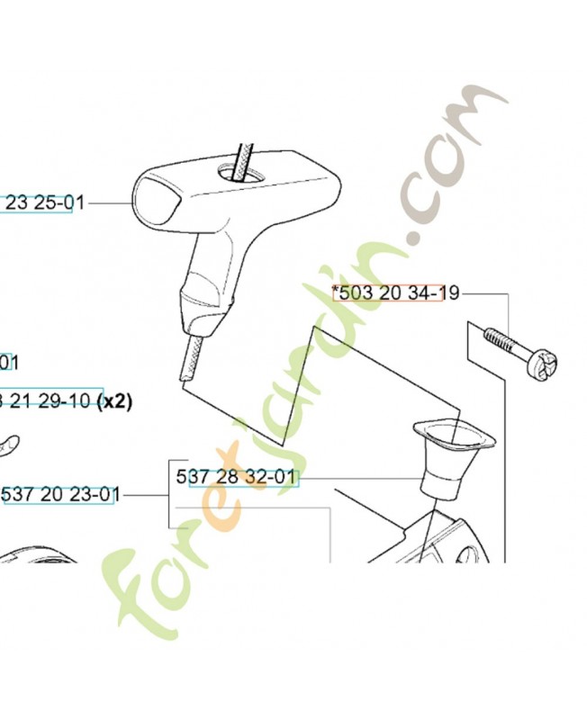 Vis 503203419. Pièce de rechange Husqvarna