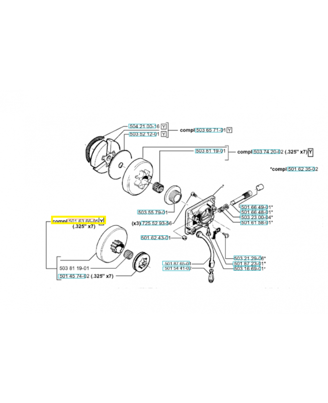 Cloche d embrayage 501636605. Pièce de rechange Husqvarna