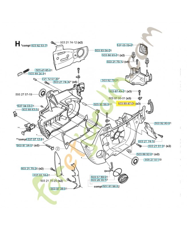 Agrafe 503894701. Pièce de rechange Husqvarna