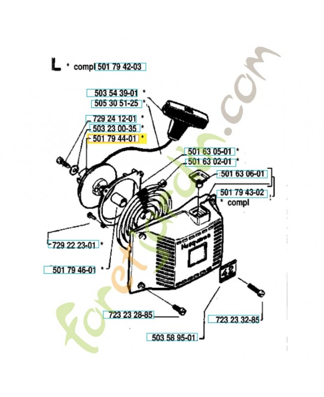 Poulie 501794401. Pièce de rechange Husqvarna