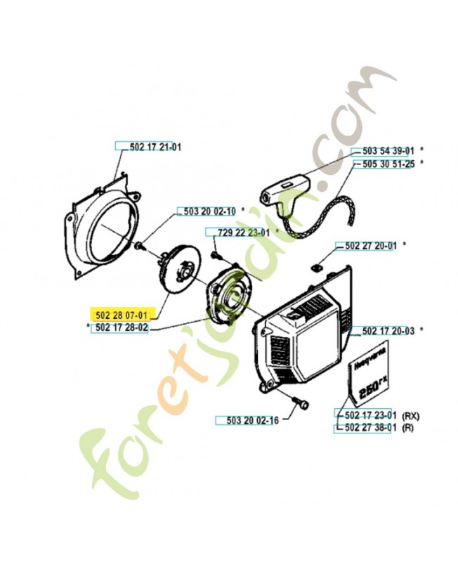 Poulie de demarreur 502280701. Pièce de rechange Husqvarna