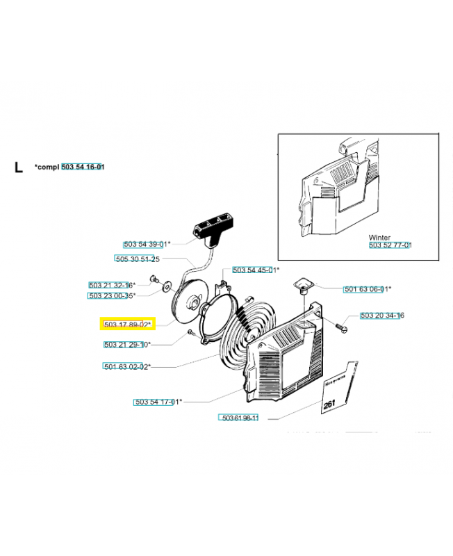 Poulie de lanceur 503178902. Pièce de rechange Husqvarna