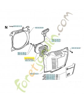 Poulie de lanceur 503859601. Pièce de rechange Husqvarna