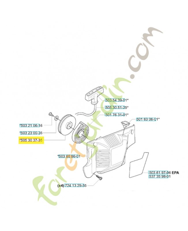 Poulie de lanceur 505303735. Pièce de rechange Husqvarna