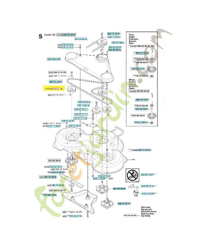 Poulie 506922101. Pièce de rechange Husqvarna