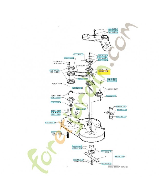 Poulie du système de coupe 506930901. Pièce de rechange Husqvarna