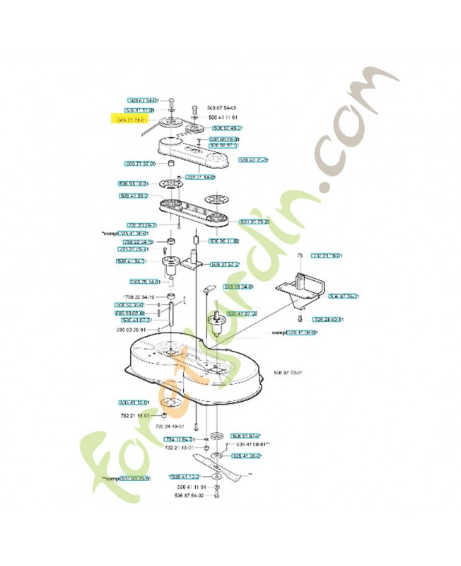 Poulie 506977401. Pièce de rechange Husqvarna
