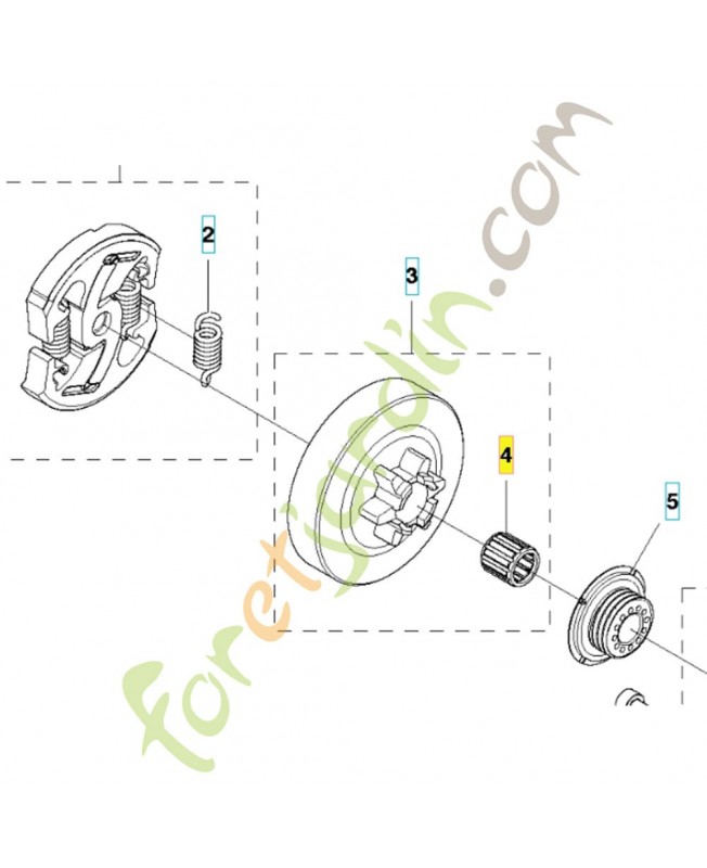 Roulement de aiguilles 503254601. Pièce de rechange Husqvarna