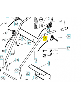 Cable de traction 505512101. Pièce de rechange Husqvarna