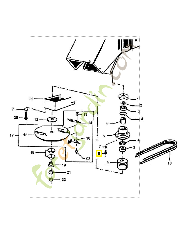 Vis à six pans m8x20 9008-319-1800. Pièce détachée Stihl / Vicking