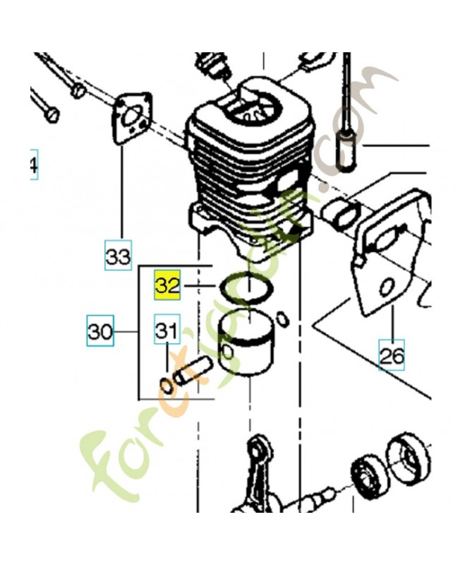 Segment de piston 530029805. Pièce de rechange Husqvarna