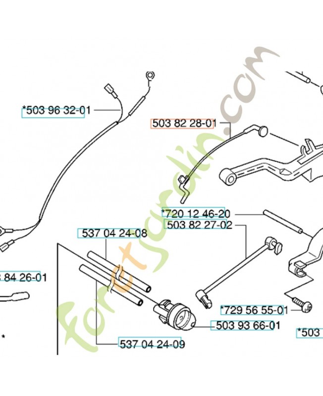 Cable 503822801. Pièce de rechange Husqvarna