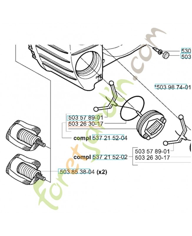 Anneau 503263017. Pièce de rechange Husqvarna