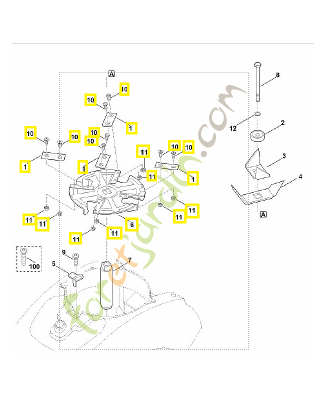 Disque à couteaux complet 6012-700-5110. Pièce de rechange Sithl / Vicking