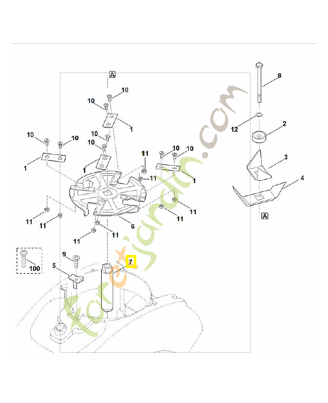 Guide lame 6012-702-3800. Pièce de rechange Sithl / Vicking