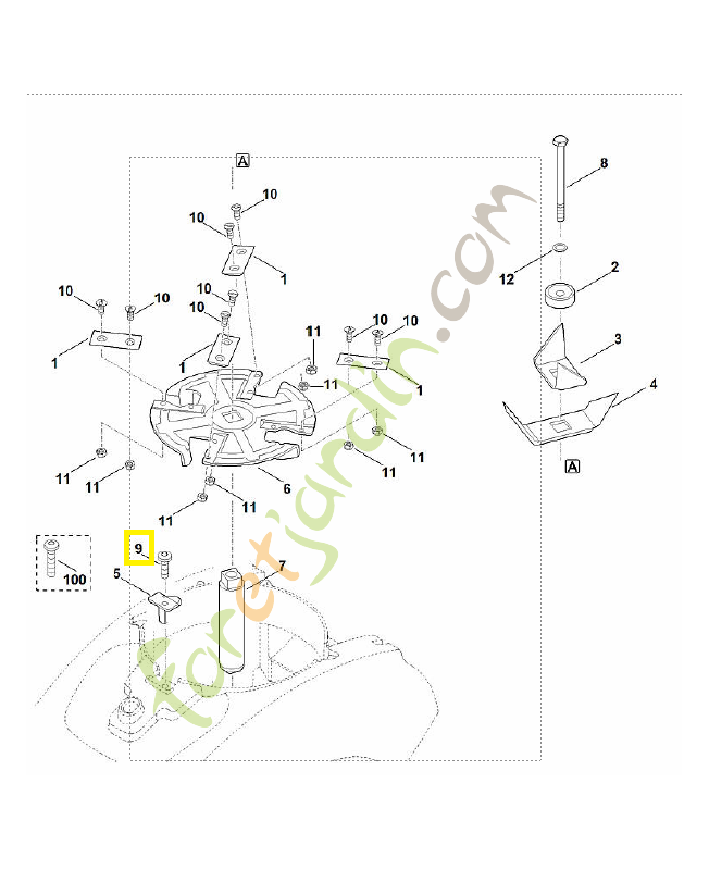 Vis taraud m8x25 9039-488-1835. Pièce de rechange Sithl / Vicking
