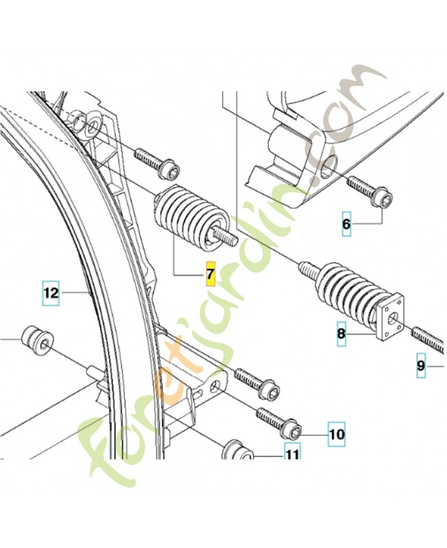 Amortisseur cylindre 537304601. Pièce de rechange Husqvarna