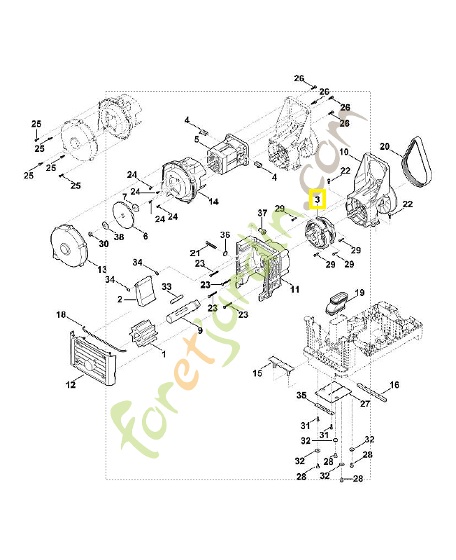 Jeu de transmission 6013-007-1000. Pièce détachée Stihl / Vicking