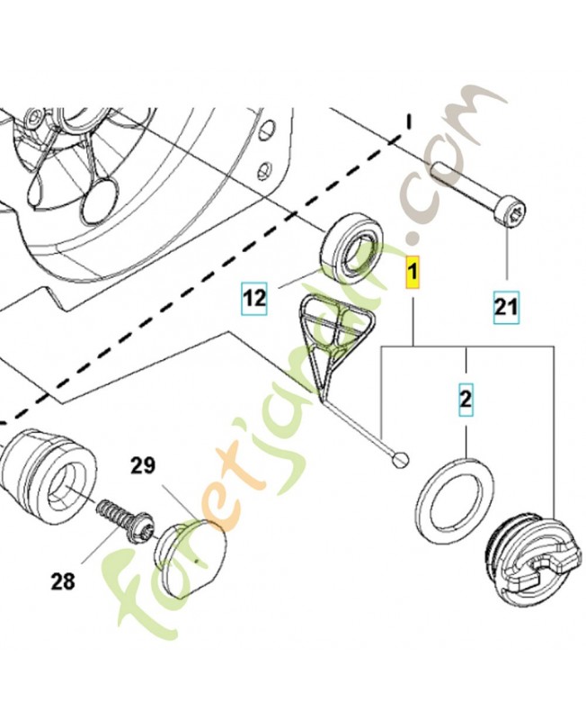 bouchon complet 511064301. Pièce de rechange Husqvarna