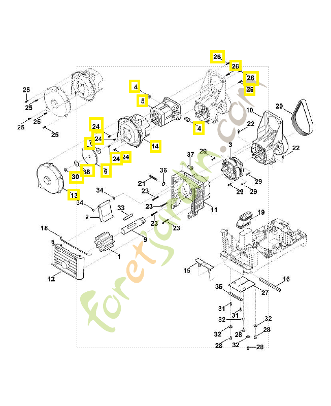 Moteur électrique  6013-600-0225. Pièce détachée Stihl / Vicking