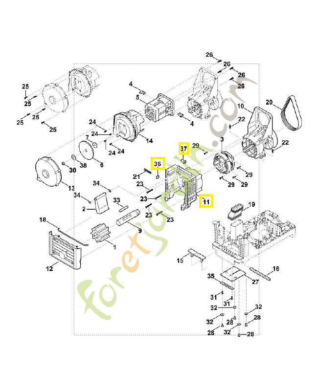 Carter complet 6013-700-8500. Pièce détachée Stihl / Vicking