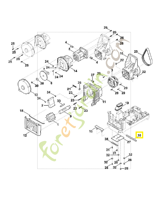 Axe 6013-703-0910. Pièce détachée Stihl / Vicking