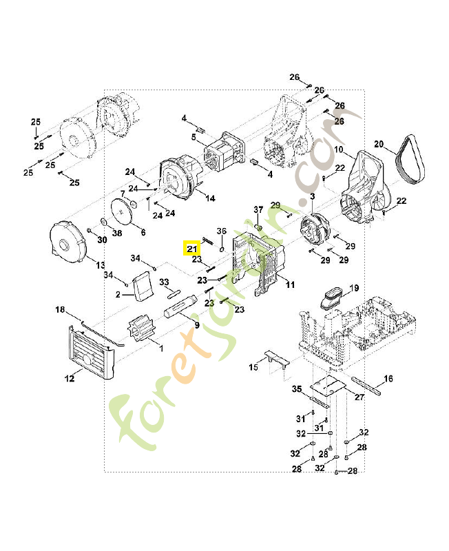 Vis cylindrique m8x45 6013-951-1700. Pièce détachée Stihl / Vicking