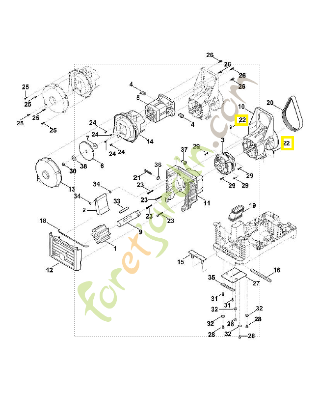 Vis 5 x 16 6013-951-3500. Pièce détachée Stihl / Vicking
