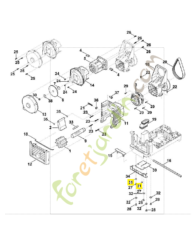 Rondelle 9307-021-0100. Pièce de rechange Sithl / Vicking