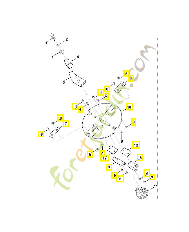 Disque porte lames complet référence 6008-700-5117 Disque porte lames complet référence 6008-700-5117