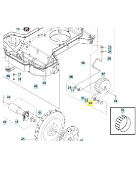Clips de roue avant 521933101. Pièce de rechange Husqvarna
