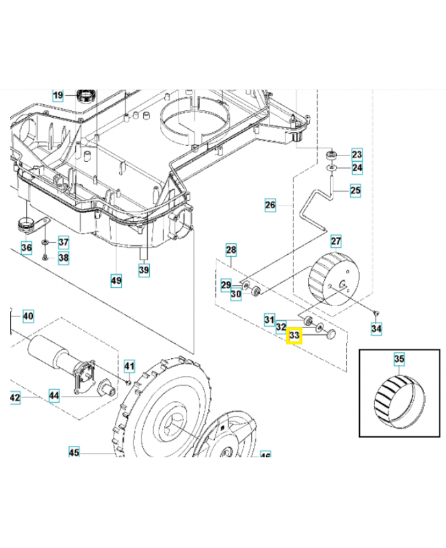 Clips de roue avant 521933101. Pièce de rechange Husqvarna