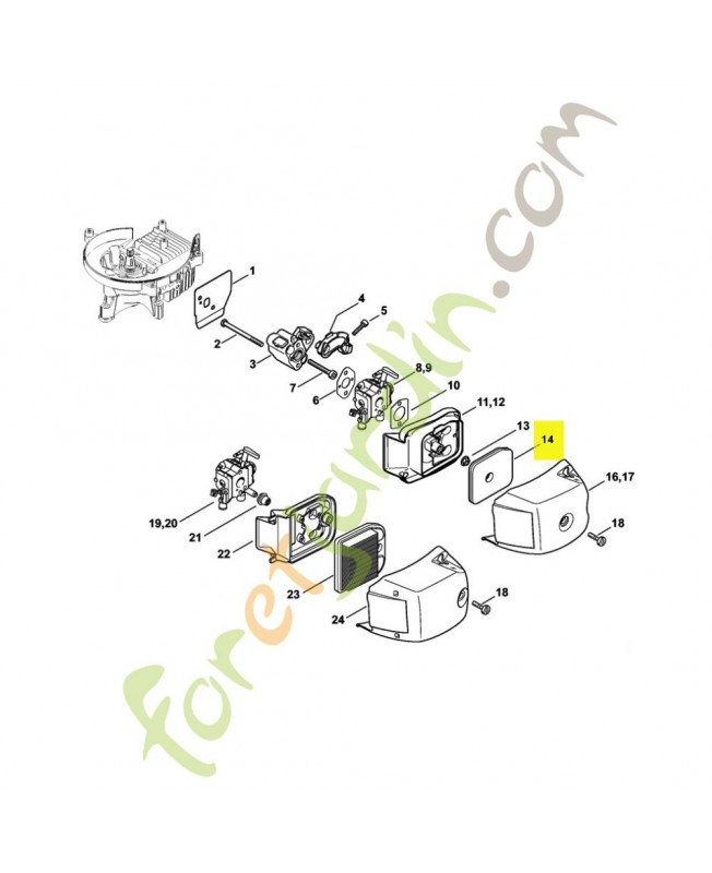 Filtre a air 4237-120-1800. Pièce de rechange Sithl / Vicking