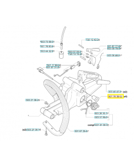 Amortisseur avant 501763902. Pièce de rechange Husqvarna