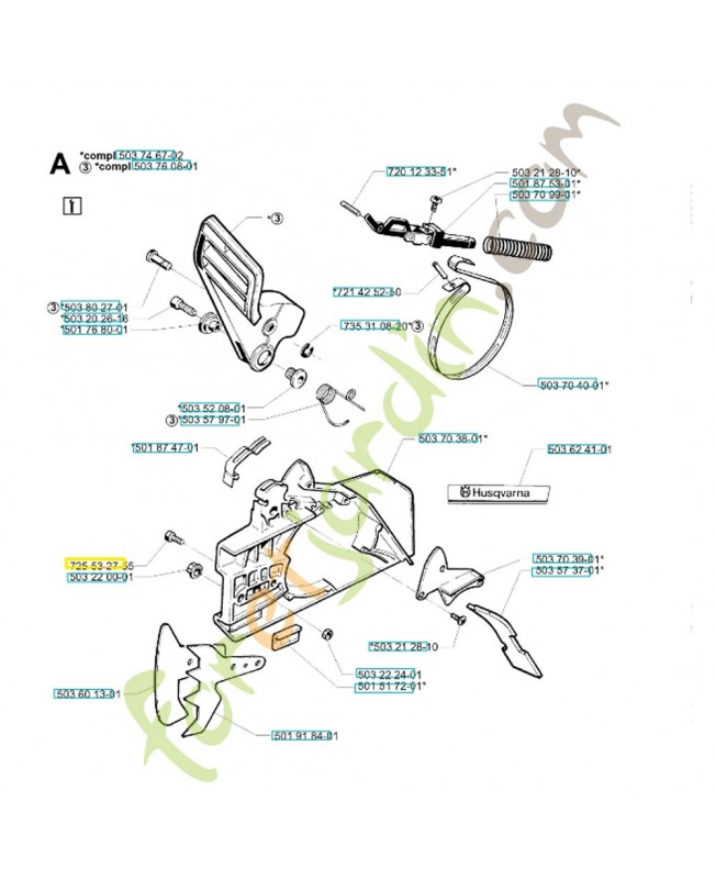 Vis  référence 725532755 husqvarna Remplace référence 501360028 ; 725532756 ; 504015801