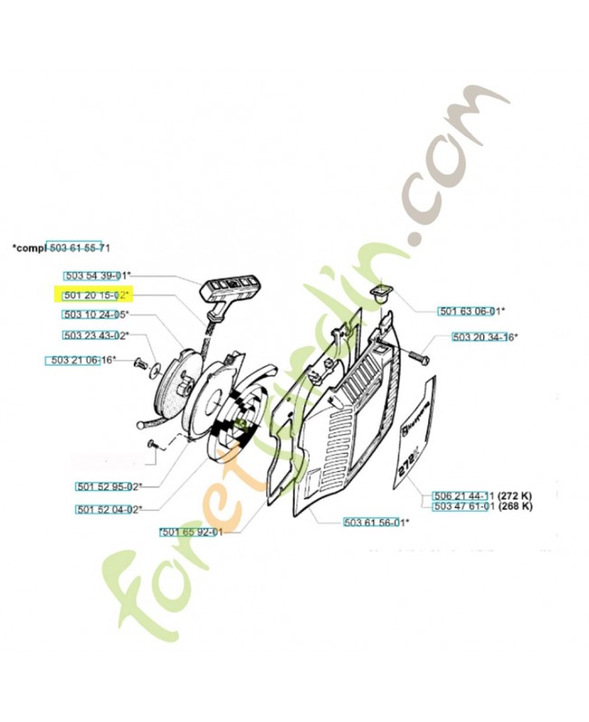 Cordon de demarreur 501201502 husqvarna