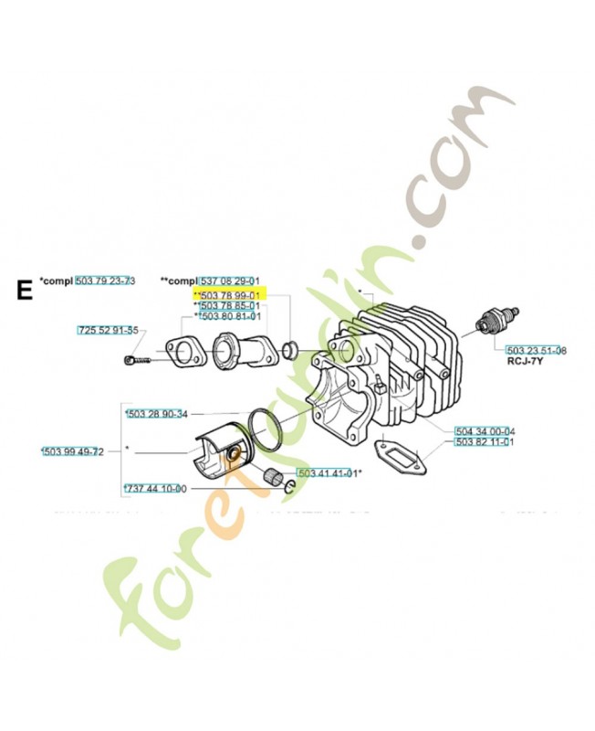 Tuyau d'aspiration 537193002. Pièce de rechange Husqvarna