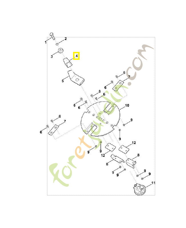 Couteau pré-broyage 6008-702-0300. Pièce de rechange Sithl / Vicking