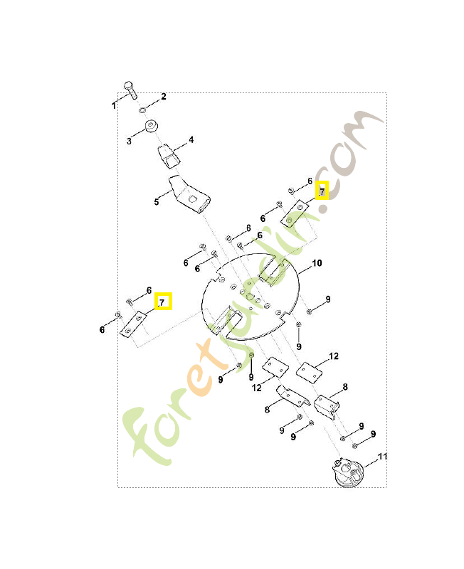 Couteau rabot 6008-702-0121. Pièce détachée Stihl / Vicking