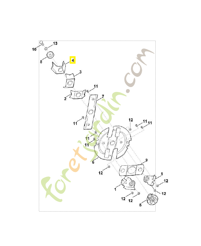 Couteau pré broyage 6011-702-0320 Pièce de rechange Sithl / Vicking