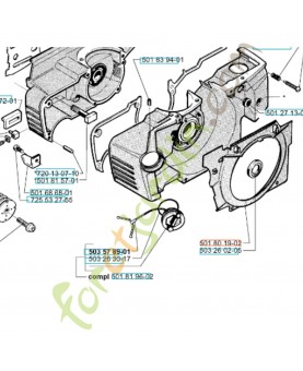 Conduit d'air 501801902. Pièce de rechange Husqvarna
