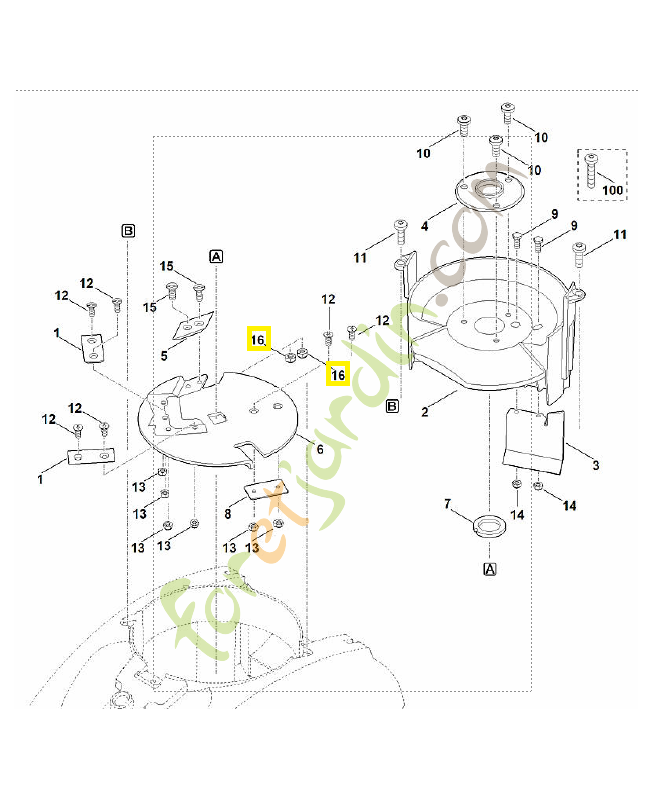 Écrou a six pans m8 9212-260-1100. Pièce de rechange Sithl / Vicking
