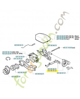 Bouton d'arrêt 503869502. Pièce de rechange Husqvarna