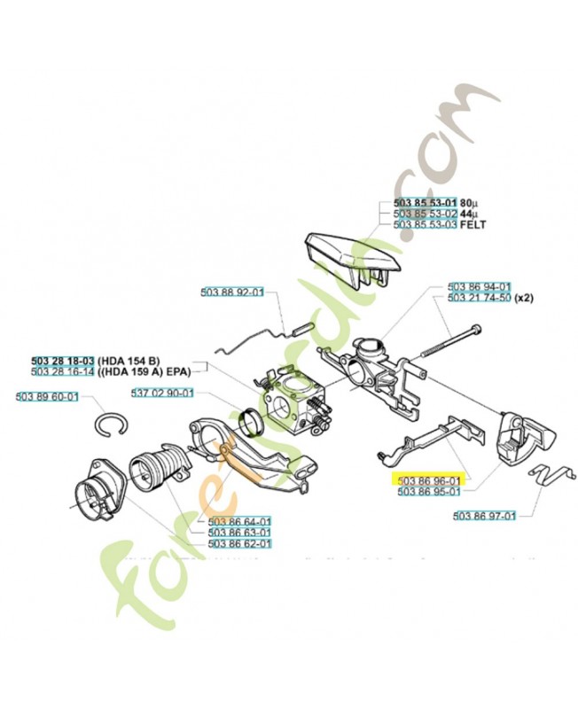 Commande starter 503869601. Pièce de rechange Husqvarna