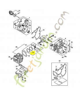 Segment de piston 40mm 1114-034-3001. Pièce détachée Stihl / Vicking