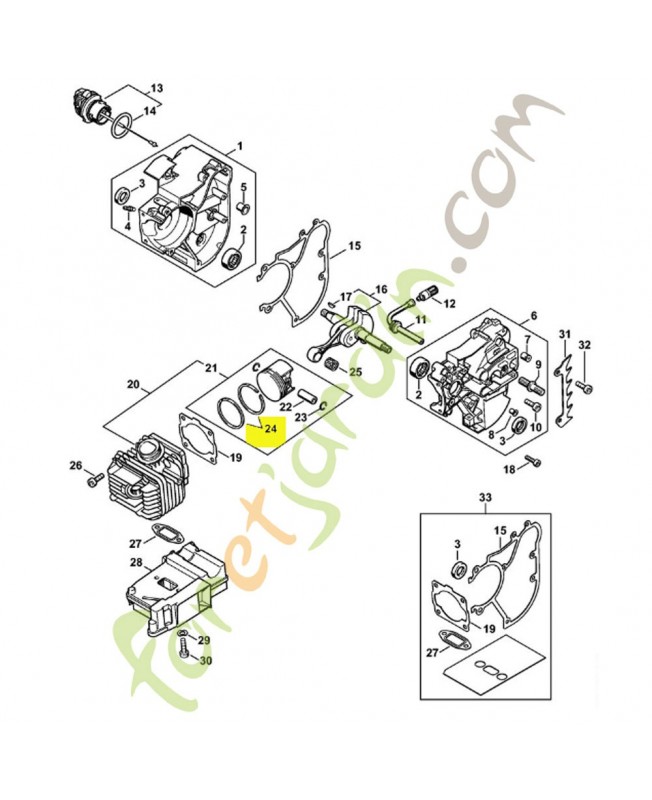 Segment de piston 40mm 1114-034-3001. Pièce détachée Stihl / Vicking