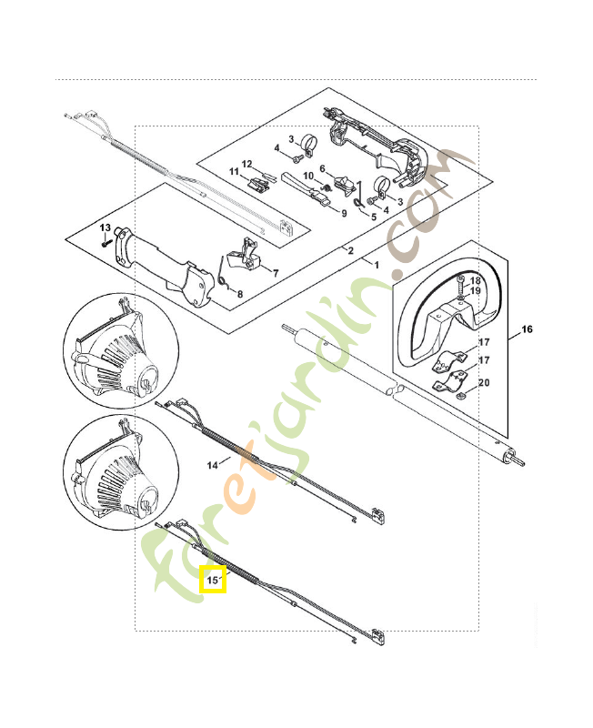 Cable commande des gaz 4280-180-1150