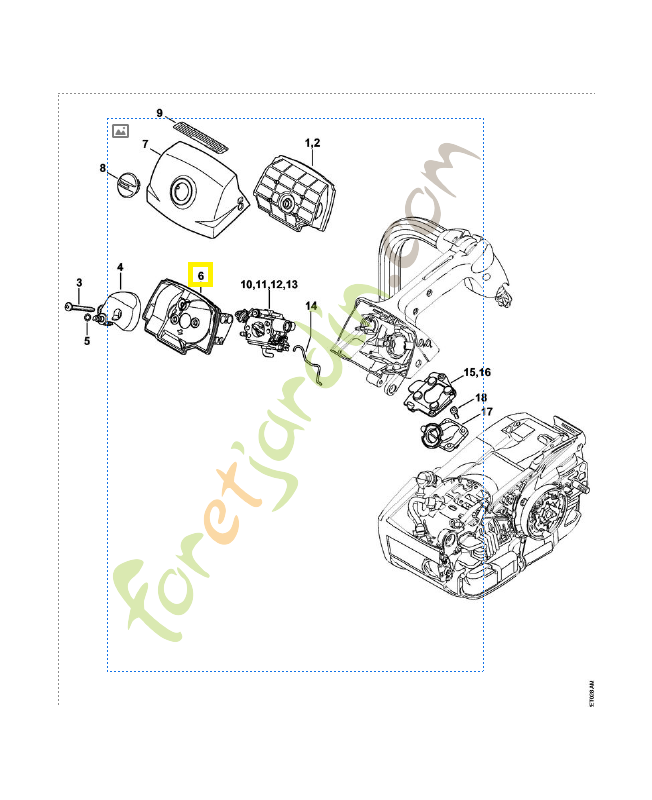 Socle de filtre 1145-141-0900. Pièce de rechange Sithl / Vicking